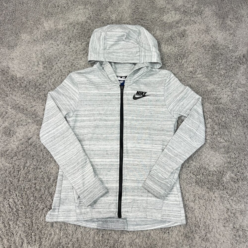 Nike Hoodie Womens XS Gray Full-Zip Sweatshirt Advance 15 Pockets